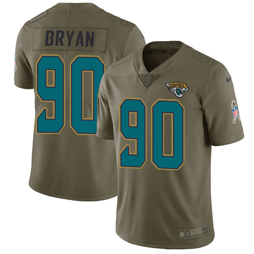 Nike Jaguars #90 Taven Bryan Olive Men's Stitched NFL Limited Salute To Service Jersey - Click Image to Close